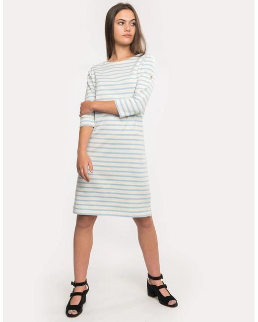Armor Lux White Armour Lux Casual Striped T-Shirt Dress