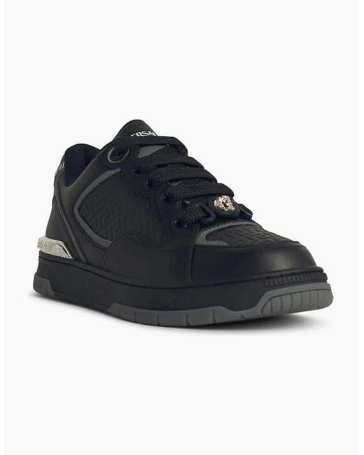 Versace Blue Biggie Basket Leather Sneakers for men