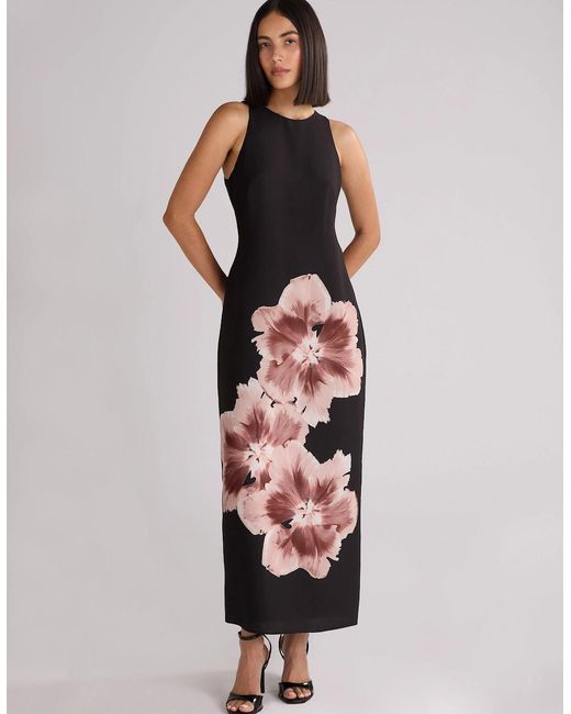 Ro&zo Green Camilla Mono Floral Print Racer Dress