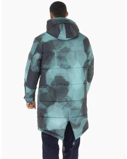 Fred Perry Blue Fishtail Shaded Camoflauge Quilted Pakra Jacket for men