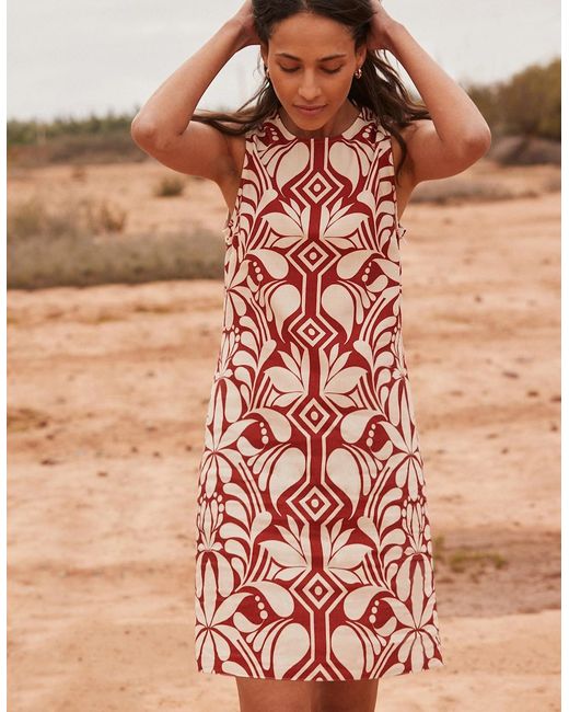 Ro&zo Brown Tile Printed Shift Dress