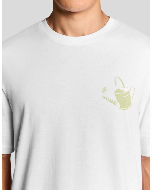 Lyle & Scott White Back Print Graphic T-Shirt for men