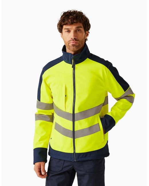 Regatta Yellow Professional Hi-Vis 3 Layer Soft Shell Jacket for men