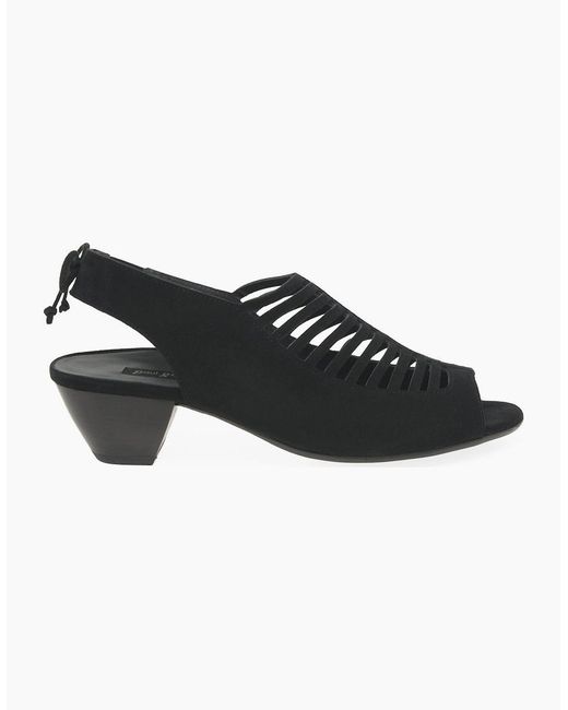Paul Green Black Hazel Peep Toe Sandals