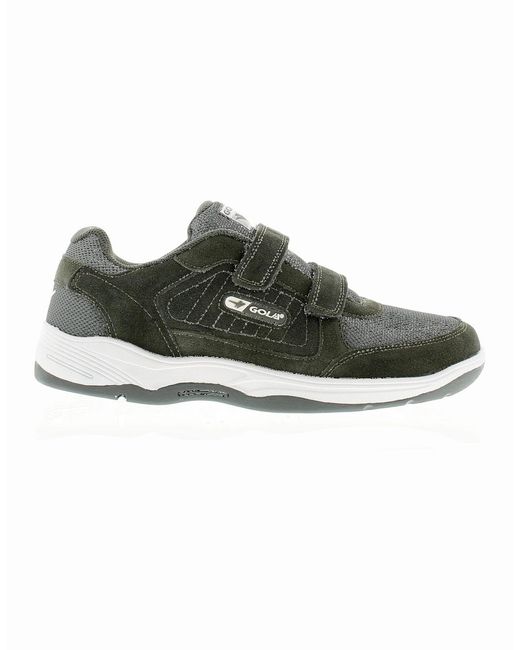 Gola Green Trainers Belmont Suede Wide Touch Fastening Charcoal Uk Size for men