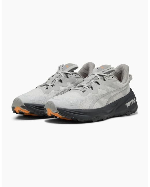 PUMA Gray Fast Trac Nitro Off Road Trail Running Shoes for men