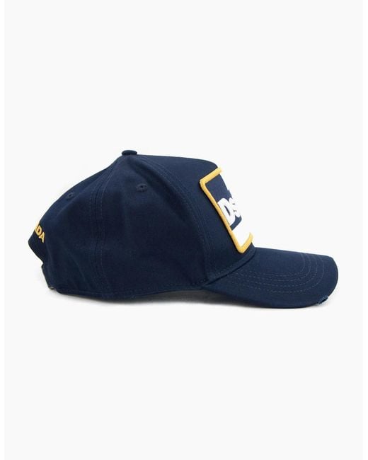 DSquared² Blue Patch Cargo Baseball Cap for men