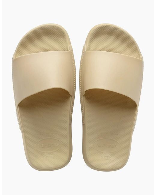 Havaianas White Solid Patterned Open Toe Slide Sandals