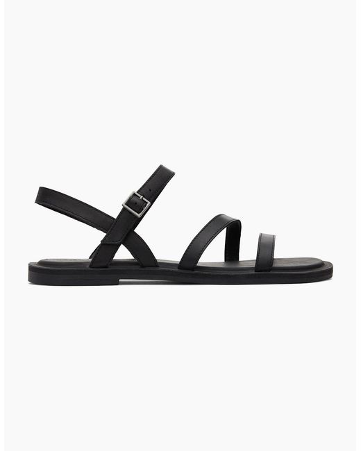 TOMS Black Kira Leather Sandals for men
