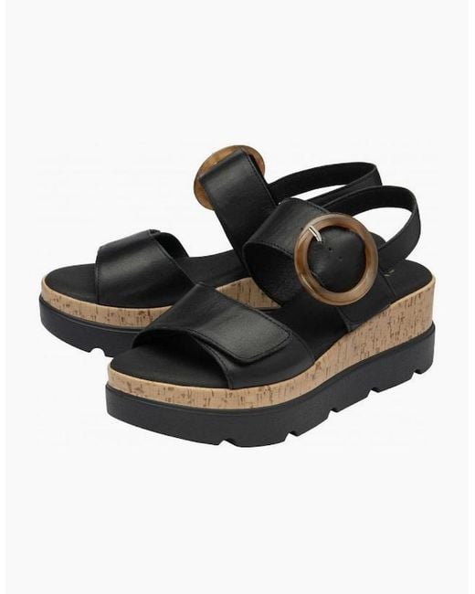 Lotus Black Cammie Ladies Sandal