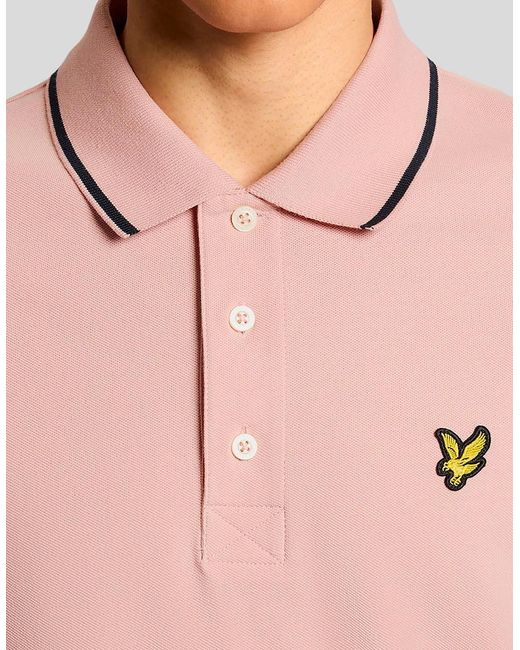 Lyle & Scott Pink Lyle & Scott Tipped Polo Shirt Grapefruit for men