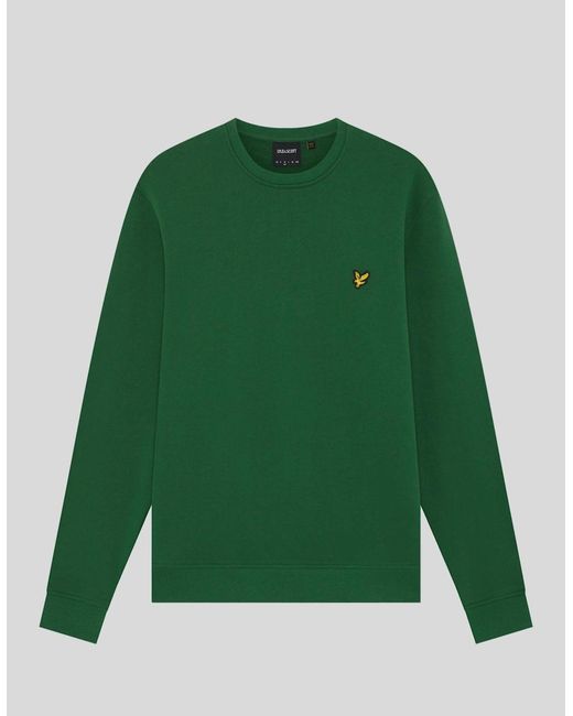 Lyle & Scott Green Cotton Crew Neck Sweatshirt for men