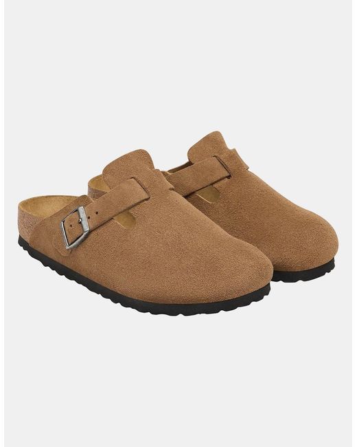 Birkenstock Boston Brown Suede Leather Clogs