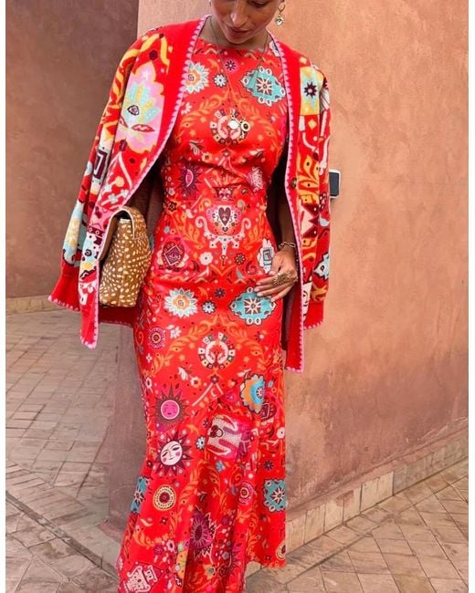 Never Fully Dressed Red Tomato Tapestry Frieda Dress
