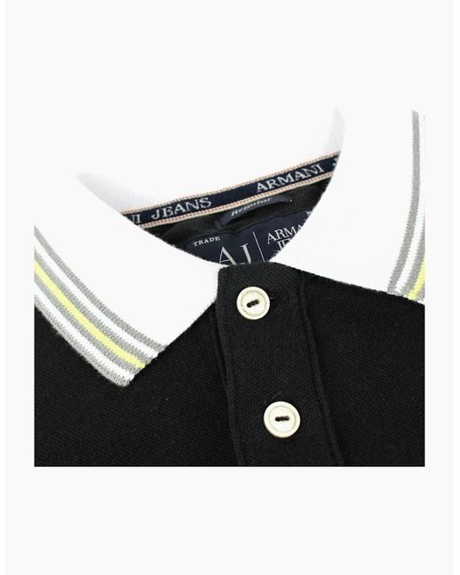 Armani Jeans Black Front Pocket S/S Polo for men
