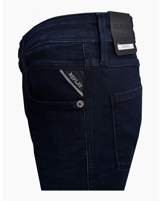 Replay Blue Anbass Dark Slim Fit Denim Jeans for men