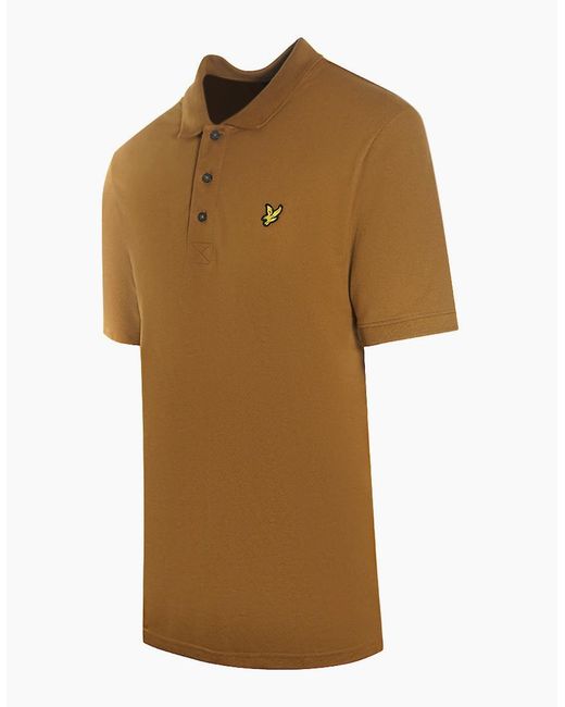 Lyle & Scott Brown Farrier Bronze Plain Polo Shirt for men