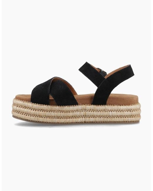 Hush Puppies Black Rosa Raffia Sandals