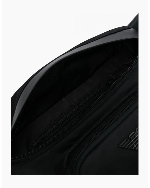 Emporio Armani Black Branded Belt Bag for men