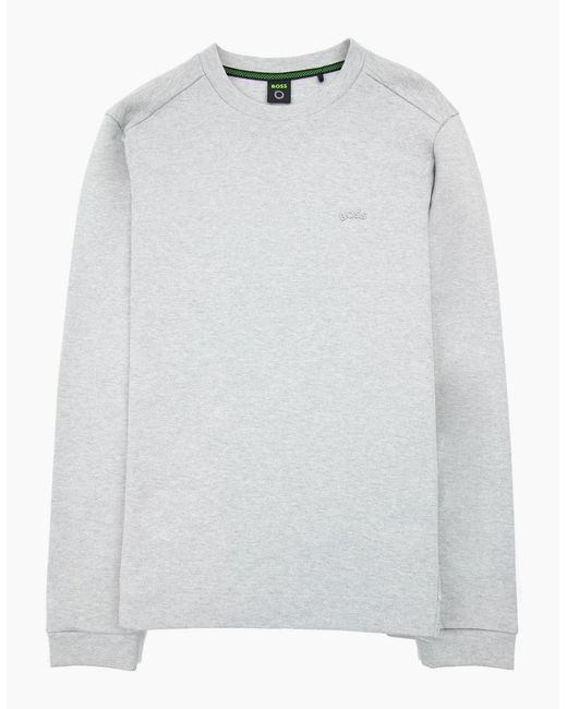 Boss White Salbo Curved Logo Sweatshirt 059 for men