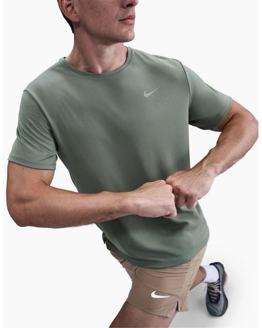 Nike Green Miler Running Top for men