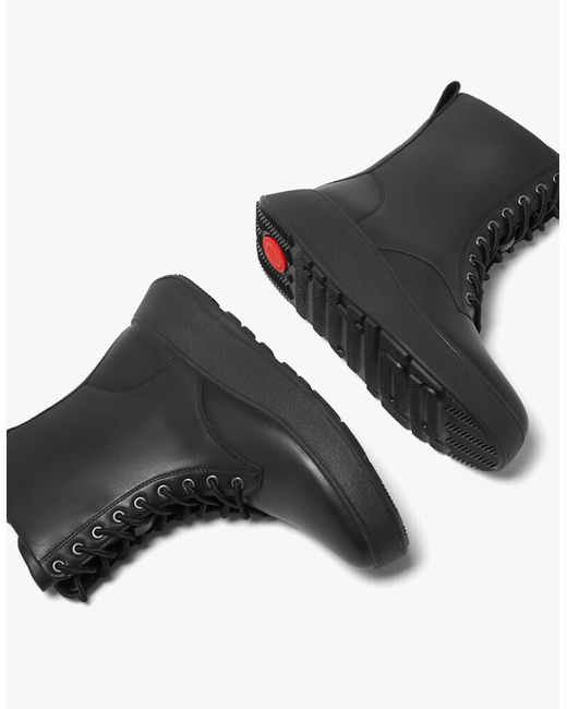 Fitflop Black F-Mode Flatform Ankle Boots All