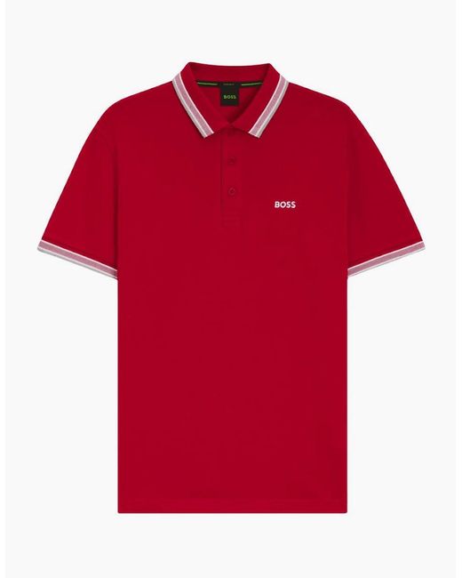 Boss Red Paddy Cotton Pique Polo Shirt for men