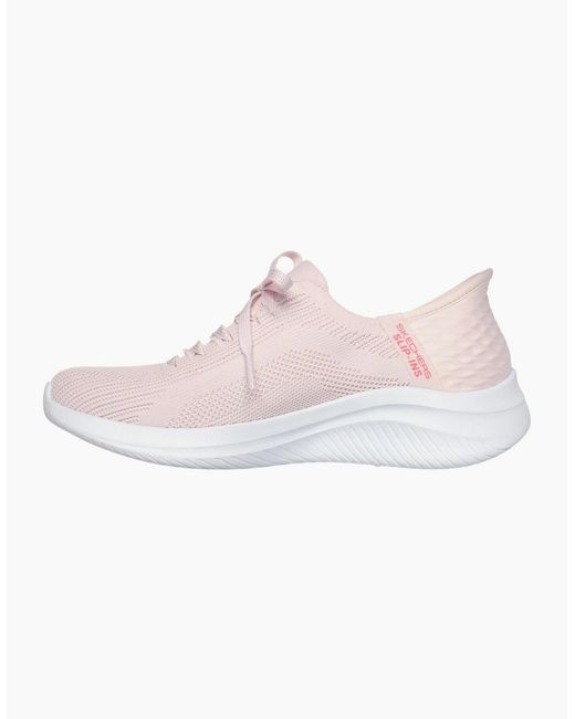 Skechers Pink Ultra Flex 3.0 Brilliant Path Textile Light Trainers
