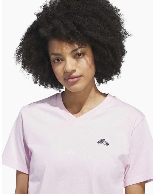 Adidas Pink Slide V Neck T-Shirt for men