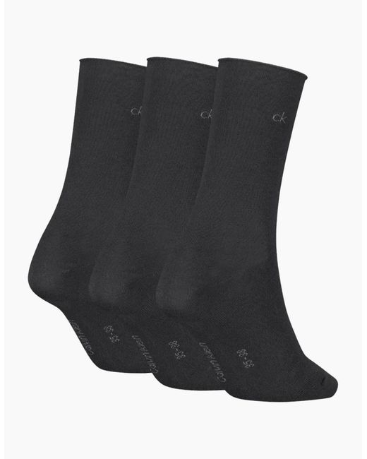 Calvin Klein Black 3-Pack Classic Roll-Top Socks