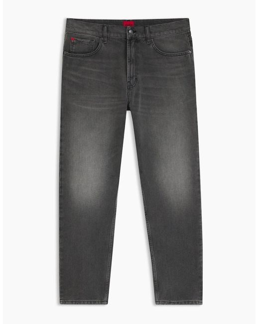 Boss Gray Tapered Fit Five Pocket Jeans for men