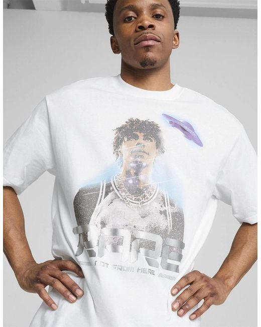 PUMA White Regular Fit T-Shirt for men