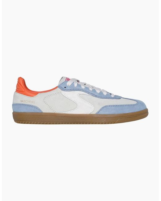 Skechers Blue Hotshot For The Win Leather Light/Multi Trainers