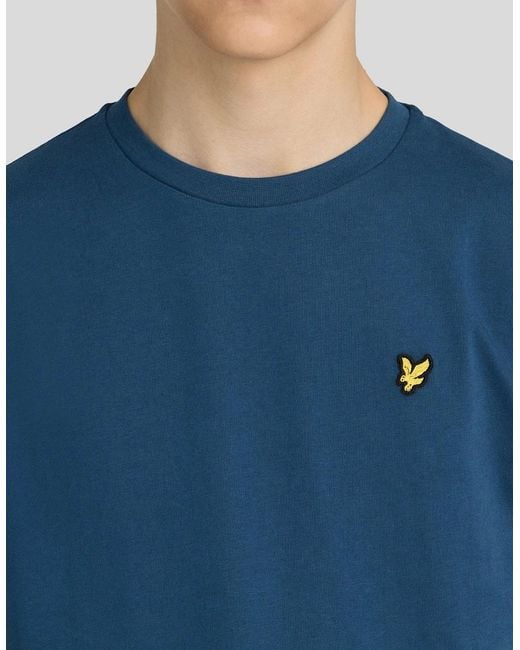Lyle & Scott Blue Cotton Crew Neck T-Shirt for men