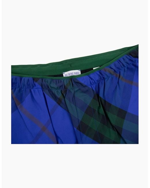 Burberry Blue Check Swim Shorts for men