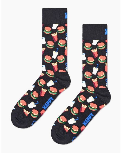 Happy Socks Blue 3-Pack Bananas, Cherries & Burgers Socks