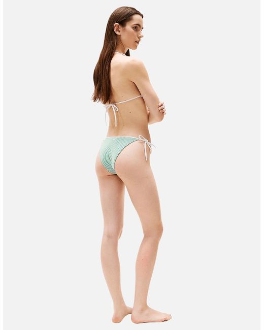 Tommy Hilfiger Blue Seersucker Stripe Bikini Bottoms, Radiant