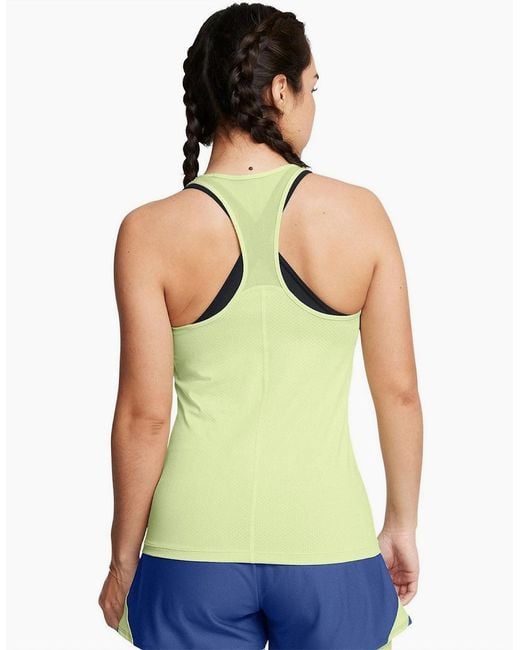 Under Armour Yellow Armour Tech Mesh Racer Tank Gym Vest