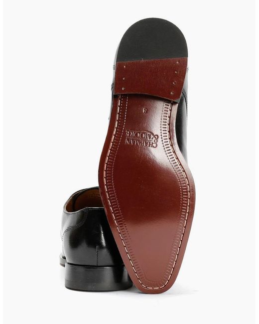 Chapman & Moore Black Toe Cap Monk Leather Shoes for men