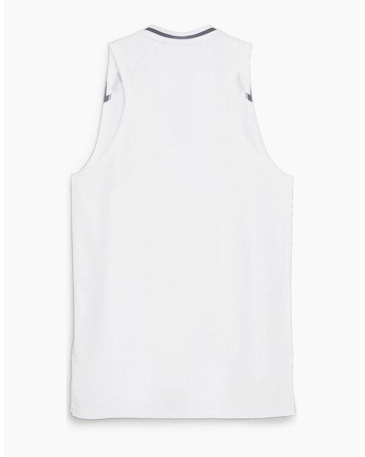 PUMA White Hoops Team Game Performance Basketball Jersey for men