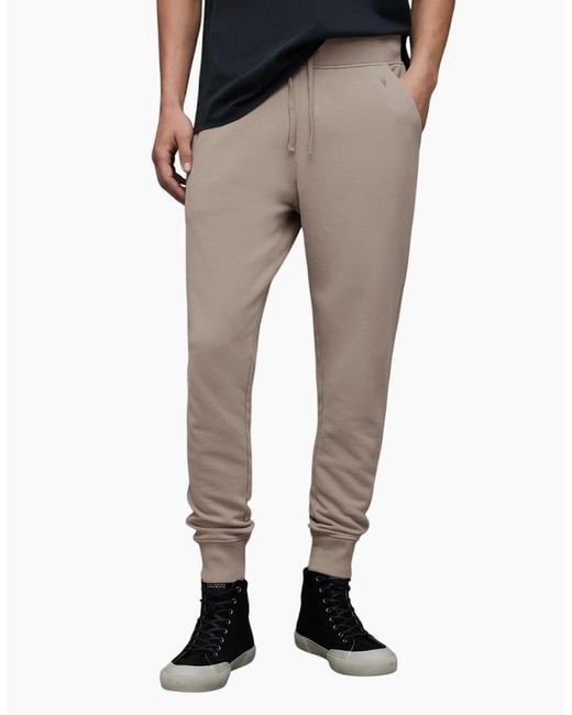 AllSaints Gray All Saints Raven Slim Fit Sweatpants Fleece Bottoms Casual Cuffed Cotton for men