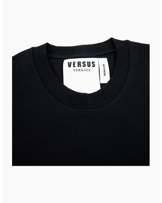Versus  Black Versace Versus Logo Printed Crew Neck Sweatshirt for men