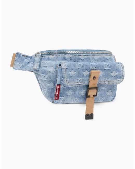 DSquared² Blue D2 Monogram Belt Bag for men
