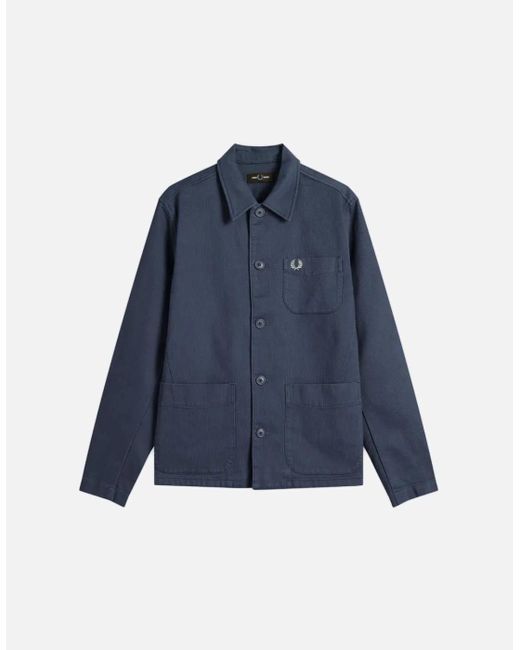 Fred Perry Blue Bedford Cord Overshirt for men