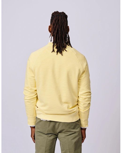 aubi Yellow Garsdale Slub Crew for men