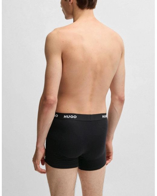 Boss Black Hugo Three-Pack Of Stretch-Cotton Boxer Briefs With Logo Waistbands for men