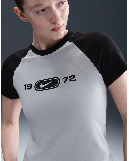 Nike Black Mini A-Line Crew Neck Short Sleeve Dress