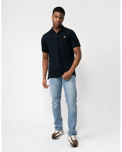 Belstaff Black Short Sleeved Polo for men
