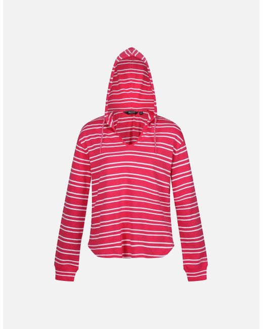 Regatta Red Ladies Minerve Stripe V Neck Hoodie