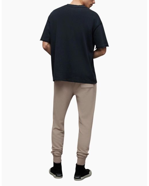 AllSaints Gray All Saints Raven Slim Fit Sweatpants Fleece Bottoms Casual Cuffed Cotton for men